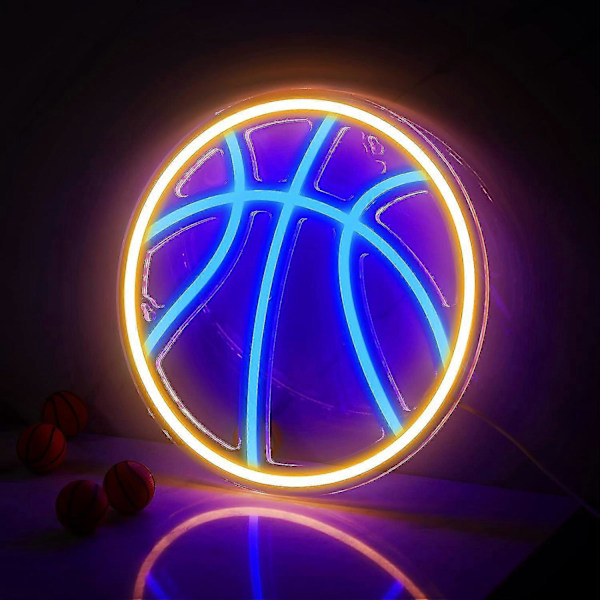 Basketboll Neonskylt För Barnrumsdekor Basketboll Tema Neon Väggskylt Cool Basketboll LED-Lampa USB-Driven Nattlampa För Sovrumsfest Hängande Dekor