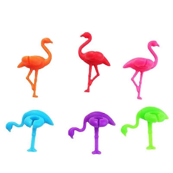 Vinglasmarkörer Berlocker 12 st Flamingo Vinglasmarkörer Flamingo Partydekorationer Djur Goblet Markering Silikon Vinglas Markering Etikett