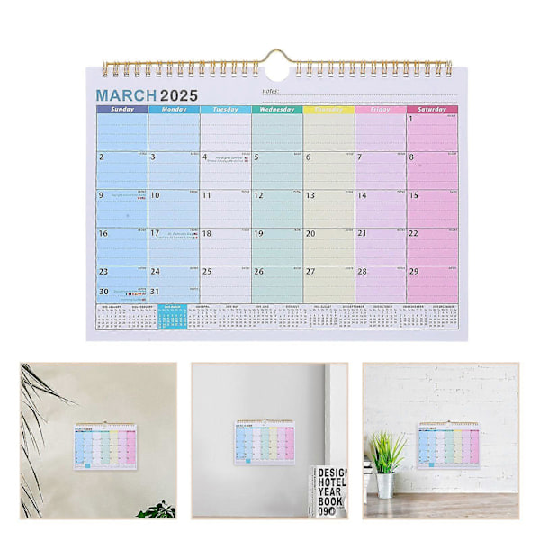 Väggkalender 18 Månaders Kalenderplanerare Löper Från Jan. 2025 Till Jun. 2026 Minimalistisk Hängande Kalender För Hemmakontorsplanering