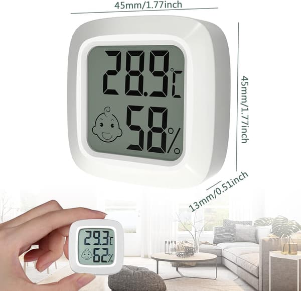 2 stk Indendørs Termometer, Lille Høj Præcision Digital Hygrometer