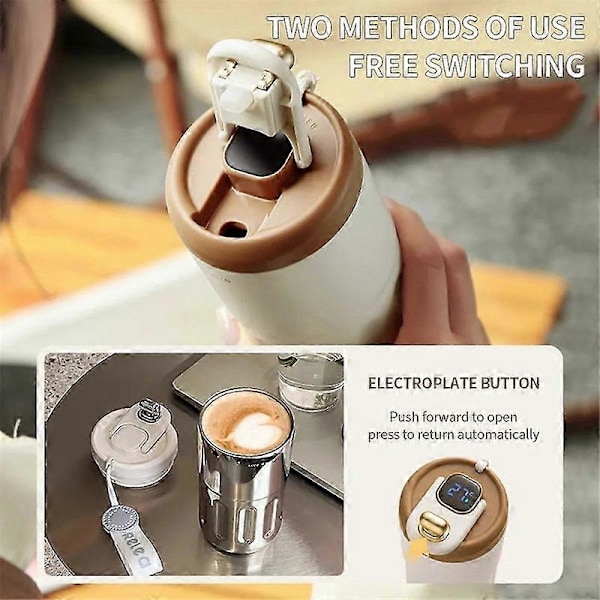 420ML Digital Smart Kaffeisolering Kopp Rostfritt Stål LED Temperaturdisplay Flaska Bil Fordonsmugg