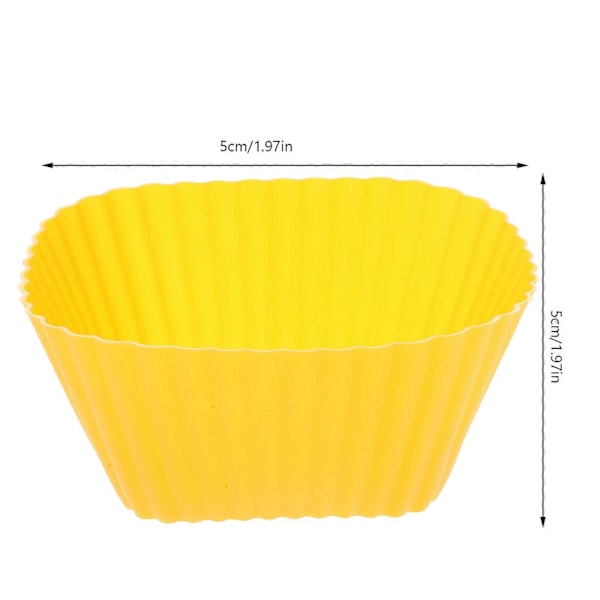 12 stk. Cupcake Bageforme Genanvendelige Silikone Muffin Forme Holdere (Assorterede Farver)
