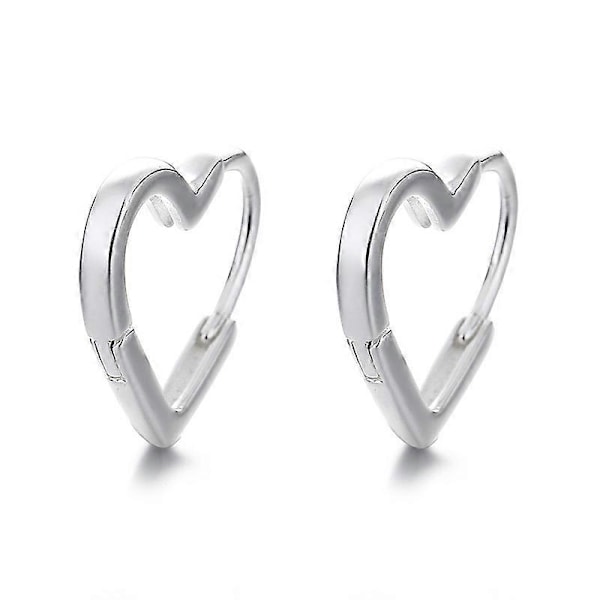 Örhängen med ring, s925 Sterling Silver Hjärta Örhängen, Minimalistiska Hjärta Ring Örhängen Smyckesgåva för Kvinnor Flickor