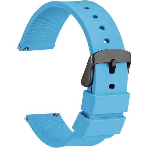 Silicone Watch Straps with Black Buckle, Quick Release Replaceme