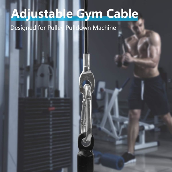 *Gymnastikkabel, ståltrådsreb Fitness DIY LAT Home Gym Træk*