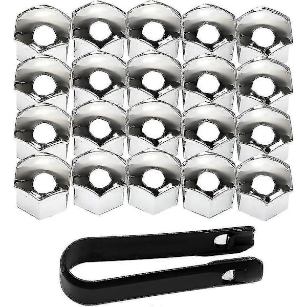 Hjulmutterkåpa 17mm Bultmutterkåpa 20 Hjulmutterkåpa Hjulbultmutterkåpa Silver