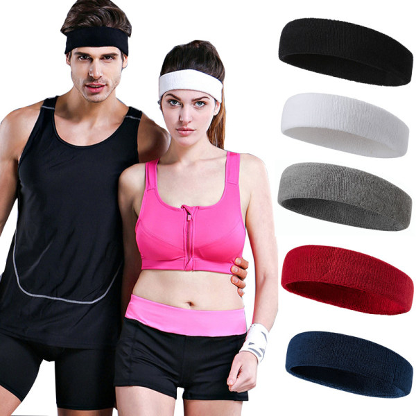 #Pieces Sports Pandebånd til Mænd og Kvinder Sved Pandebånd Non Slip Elastisk Hårbånd Fugttransporterende Bomuld Pandebånd til Sport#
