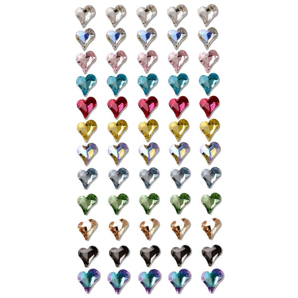 60 stk./sæt Hjerte Negle til Rhinestone Flatback Glas Hjerte Rhinestones 3D Charms