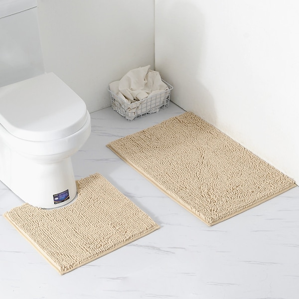 *2-osainen kylpymatto/wc-mattosetti, pehmeä, imukykyinen, paksu chenille ei*