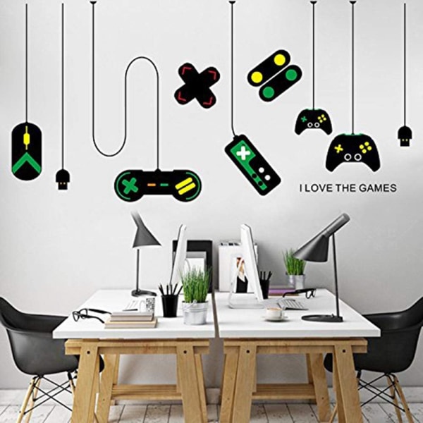 Spelväggsdekaler Spelkontroll Joystick Spelyta Väggdekal