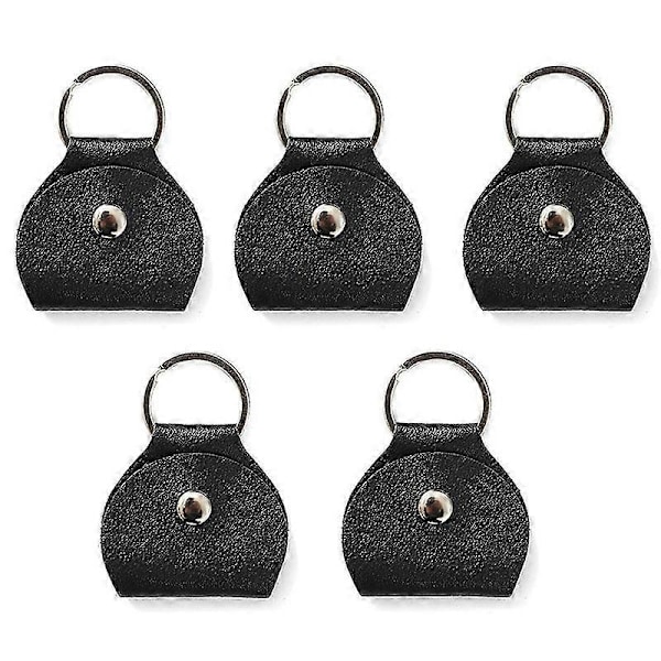 5x Gitarrplektrumhållare Nyckelring, Gitarrplektrumhållare Väska, Plektrum Nyckelring Fodral Väska, Gåva Till Gitarrspelare Svart