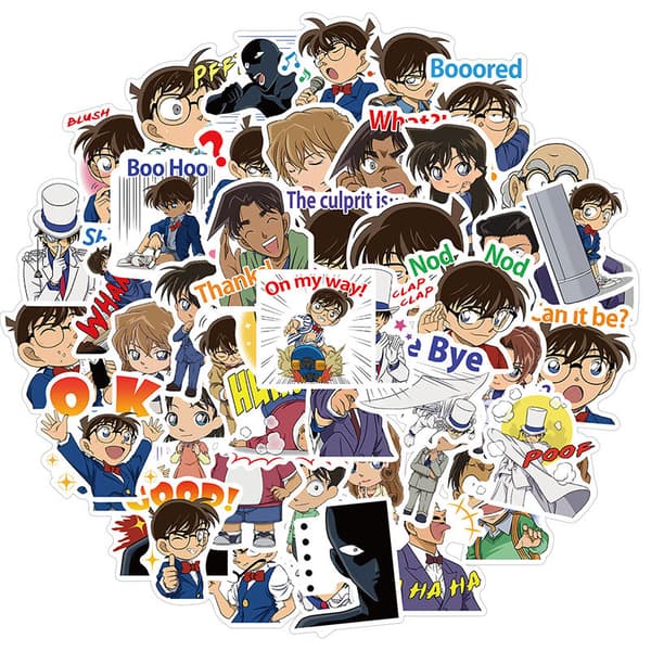 #50 Piirroshahmoa Conan-dekkarin tarroista#