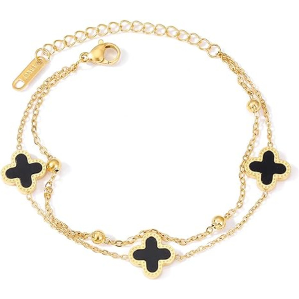 Guld armband för kvinnor, 14K guldpläterat lagerkedje armband