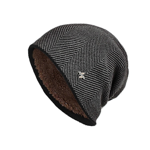 Herr Vinter Varm Mössa Vuxen Stickad Casual Beanies Bomull Ullhattar