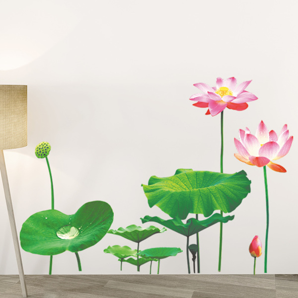Väggdekaler Lotusblommor Väggdekaler Mural Dekaler för Sovrum