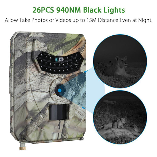 *Jakt Kamera, HD Jakt Kamera Infraröd Sensorer LED Kamera Wid*