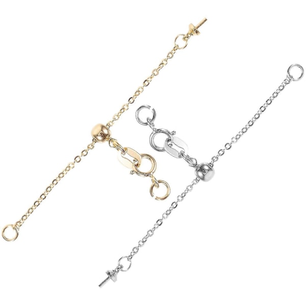 2st Justerbara Halsband Förlängningskedjor Hållbara Armband Förlängningskedja Portabla Kedjor