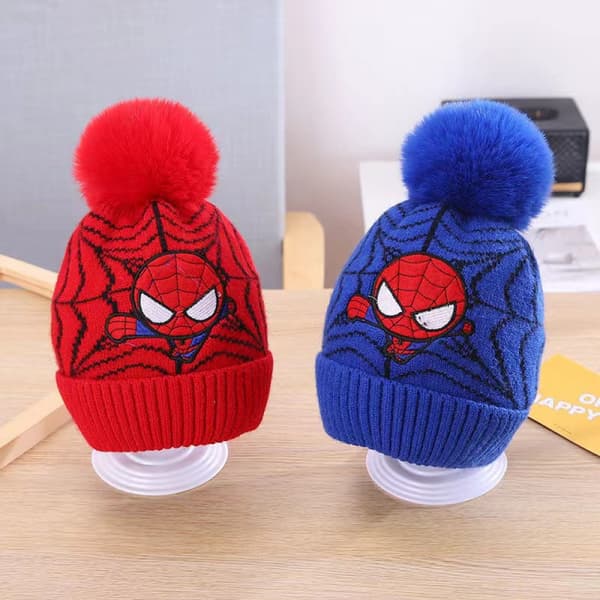 #(Rød) Børne Drenge Spider-Man Hue Vintervarme#