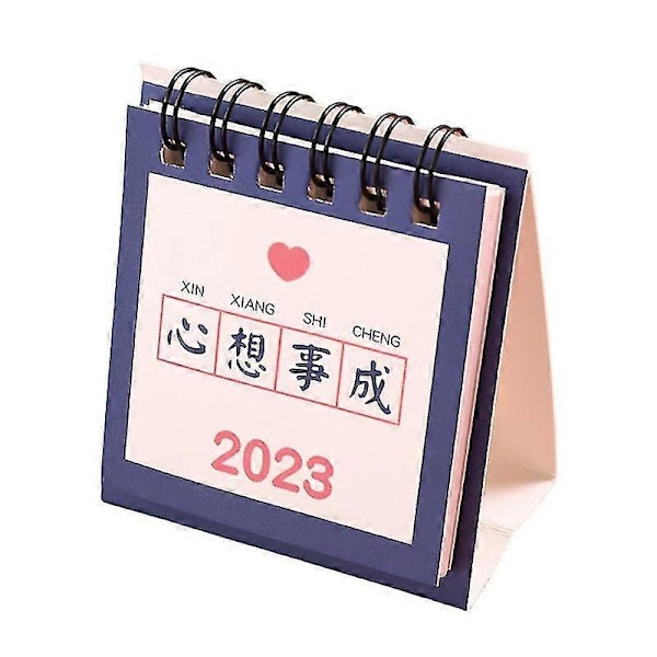 Mini Kalender Inspirerande Text Enkel Bläddering Delikat Mönster Dekorativ Flexibel Daglig Schema Portabel 2023 Stående Flip Skrivbordskalender F