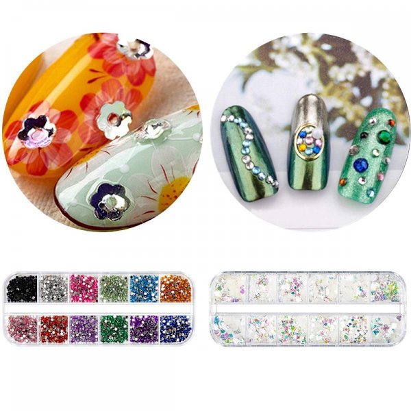 #(Rosa) Nagelsmyckesdesign Tillbehör Nagelsmyckesborste Set#