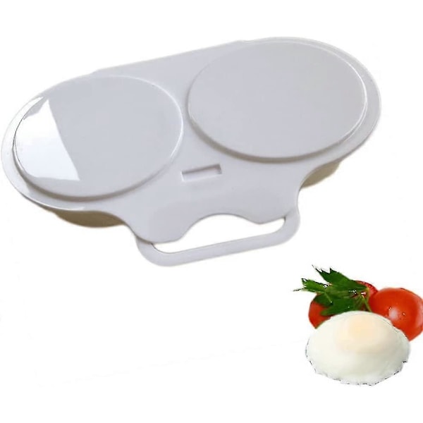 2 st Mikrovågsugn Äggkokare Non-stick Läcksäker Mikrovågsugn Pocherad Äggtillverkare Snabb Frukost Äggkokare (vit)