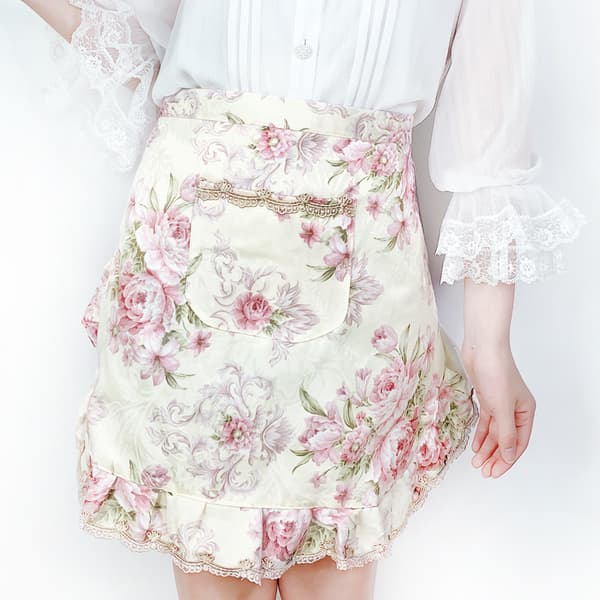 #Mode Halvförkläde Pastoral Stil Spetsbroderad Serveringspersonal Väntinna Midje Förkläde#