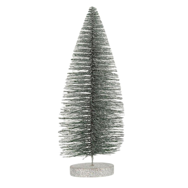 Farfi Bordsskiva Mini Julgran Flerfärgad Konstgjord Tall Dekor Med Bas För Jul Fest Hem Skrivbord 30cm Silver