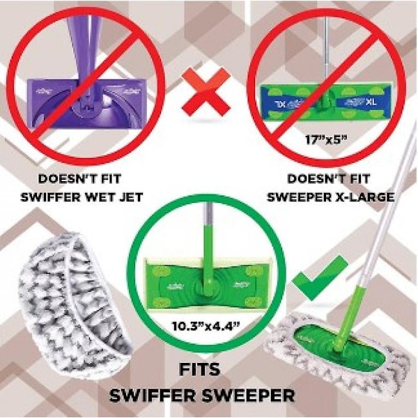 6 kpl Fr Swiffer Sweeper -lattamoppi kuiva- ja märkäkäyttöön, setti moppipää