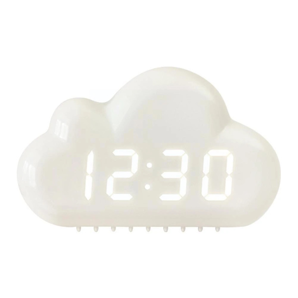 Hvid Cloud Alarmur børnelys LED Bord Stemmestyring D