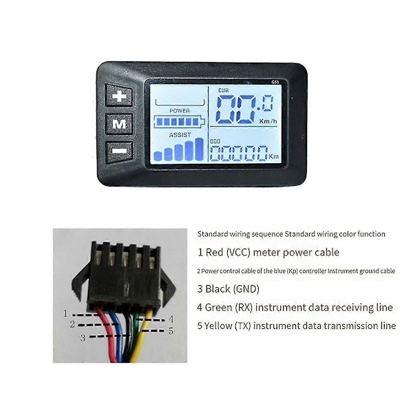 E-Bike LCD-Display 24/36/48/60V/72V Elektrisk Cykel Scooter Display G51 Elektrisk Cykel Display S
