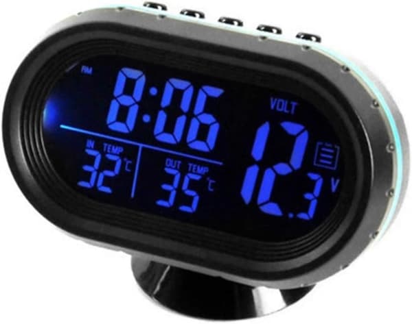 *Bil Termometer Digitalt Elektronisk Ur Auto Køretøjer Dobbelt Tempe*