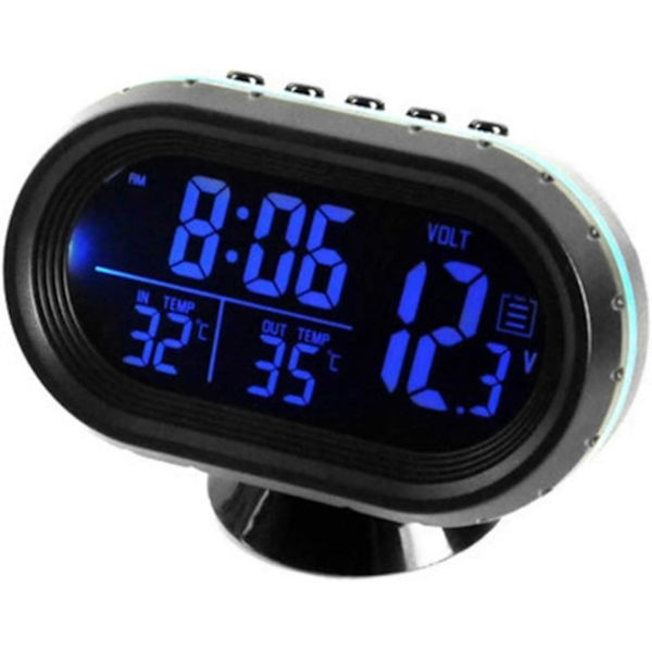 *Biltermometer Digital Elektronisk Klocka Auto Fordon Dubbel Tempe*