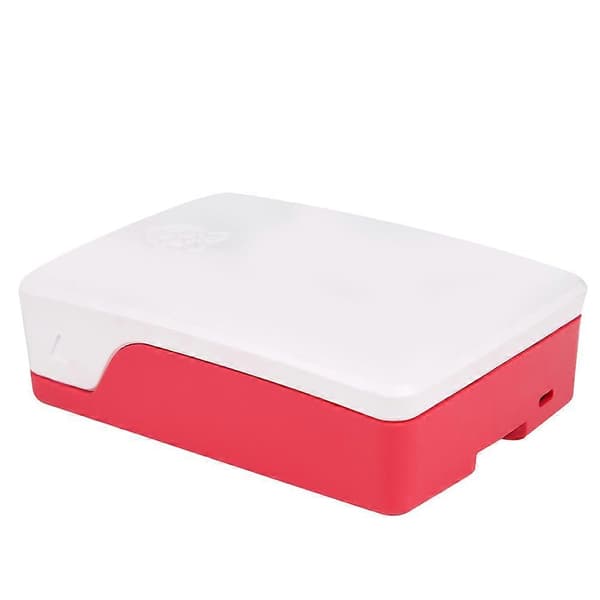 ABS-fodral Skyddsskal Snäppfäste Exakta Hål Korrosionsbeständighet för Raspberry Pi 4B (Vit Röd)