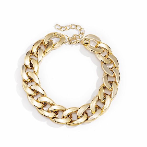 #Sæt af 4 Overdrevne Akryl Store Kæde Halskæder Kvinder Statement Hip Hop Twisted Chunky Tyk Choker Gothic Smykker#