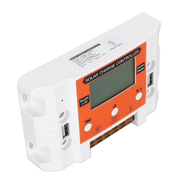 Aurinkolataussäädin LCD-taustavalaistu näyttö Muistitoiminto Kaksois-USB-lähtö Aurinkopaneelisäädin 12V24V 30A