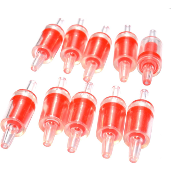 *10 STK Akvarieluftpumpens backventiler Röd Genomskinlig Plast Envägs N*