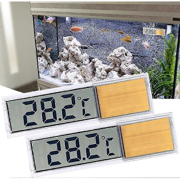 Akvarietermometer, 2 Højfølsomme Digitale, Dobbeltsidede Klistermærker, Nøjagtighed Op Til 0,1 Grad (Guld)