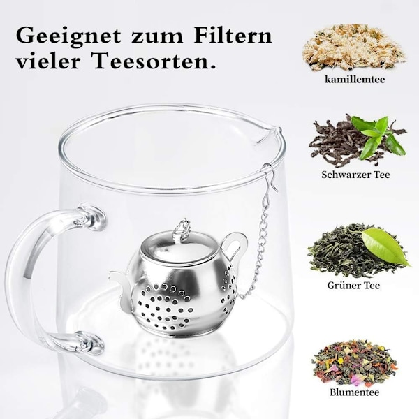 Fint Hål Te-filter, 5 ST Rostfritt Stål Te-infuser Te-boll