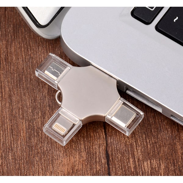 *4 i 1 Metal Cross Mobiltelefon USB Flashdrev Egnet til Appl*