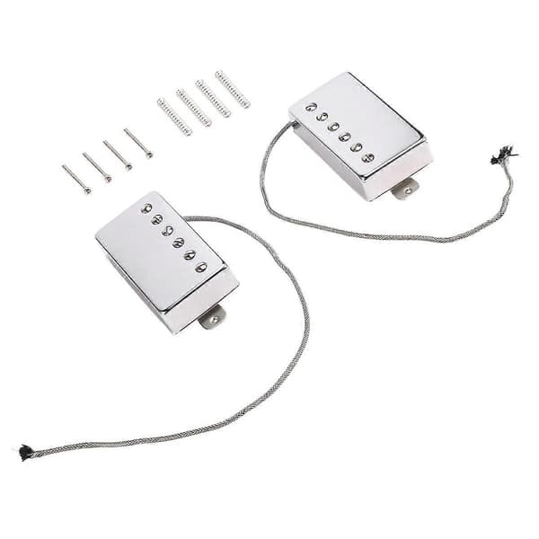 2 ST för Alnico 5 LP Gitarr Halspickup & Stallpickup Humbucker Pickup 4-trådar Gitarrdelar (Krom Set)