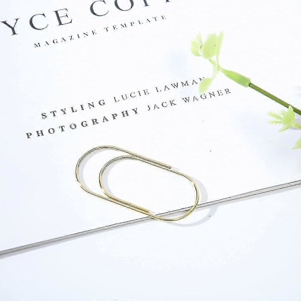 Jumbo Gem Paper Clips 20 st, 50 mm/1,97 tum, Guld Stora Gem Kontorsmaterial (guld)