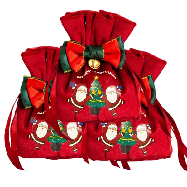 #3 st juläppelsäckar i sammet med dragsko, 12*15cm#