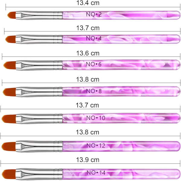 *7 st Akryl Nagelborstar Set med UV Gel Applicering*