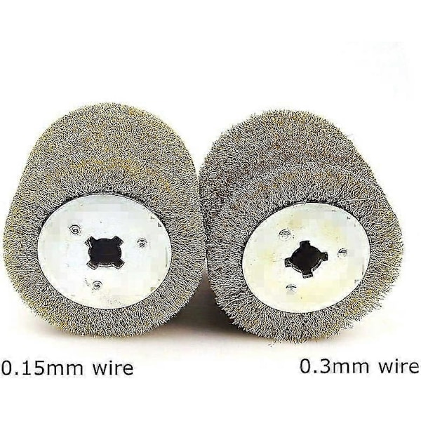 Cirkulær nylonbørste, slibende nylon trådbørste 1 stk. rustfrit stålhjul, 120*120*110mm (korn: grov 0,3 mm tråd)
