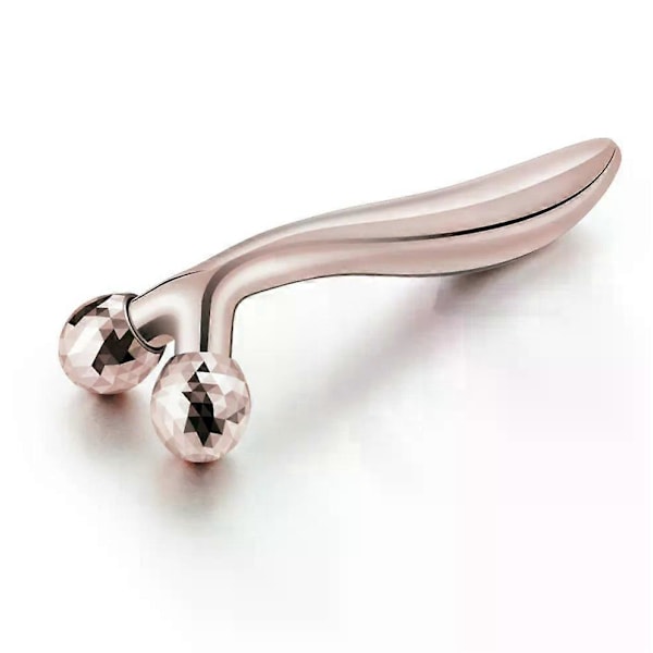 3D Ansiktsroller Massager - 360 Rotation - 3D Ansiktsroller Massager - Ansiktsroller Massager för Muskeltoning och Avslappning - Roséguld