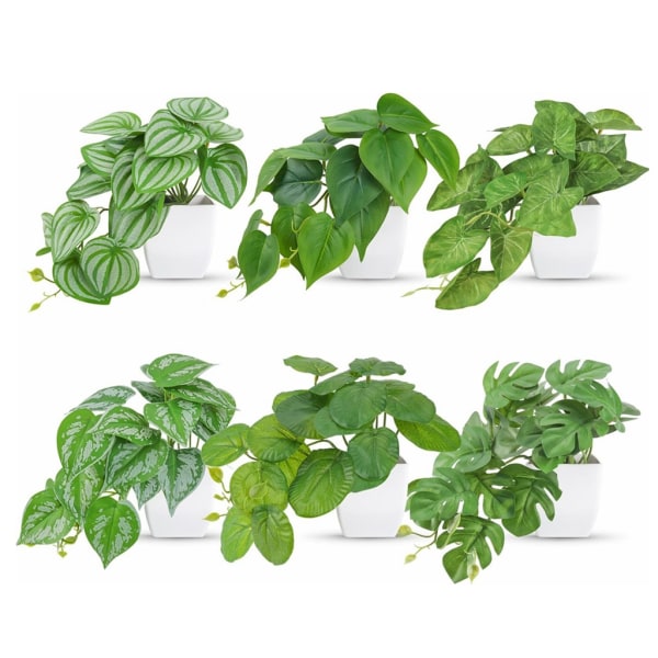 /#/Briful Set of 6 Small Artificial Plants in Ceramic Pot Fake Plants/#/