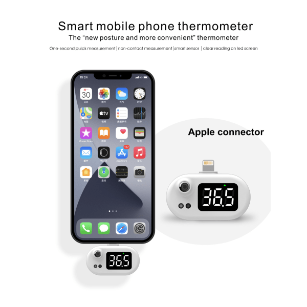 Mobiltelefon USB smart termometer Bao k8 kontaktlös infraröd th