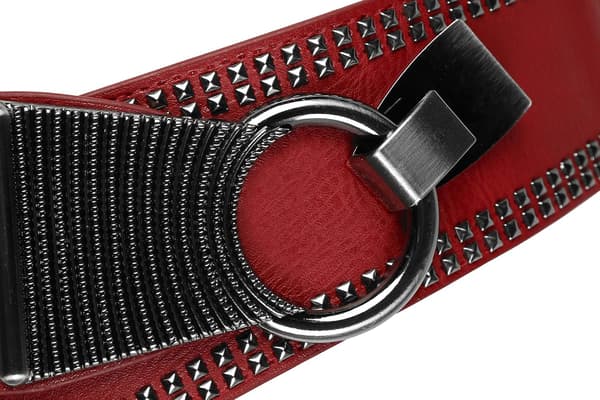 Bred Elastisk Strækbar Metalbesat Hæklet & Loop Bælte
