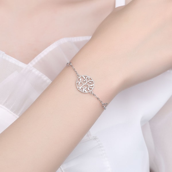 /#/925 Sterling Silver Armband för Kvinnor Livets Träd Ankar Armband/#/