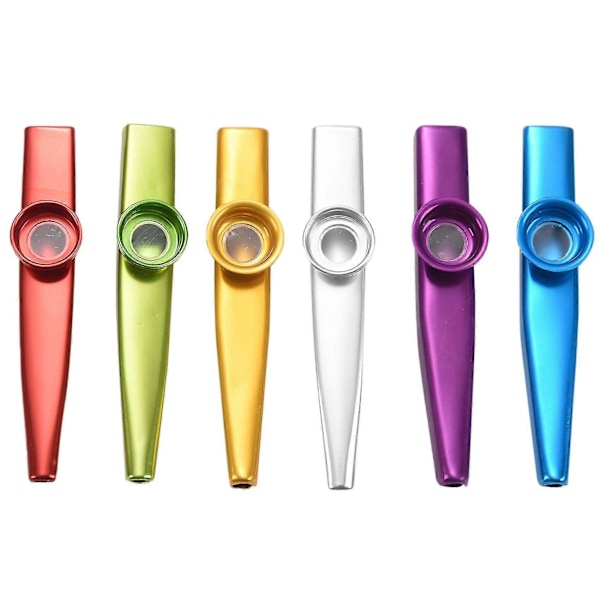 6 Värillinen Metalli Kazoo -instrumenttisetti, Täydellinen Kumppani Kitara- ja Ukulele-soittajille, Upea Lahja Lapsille